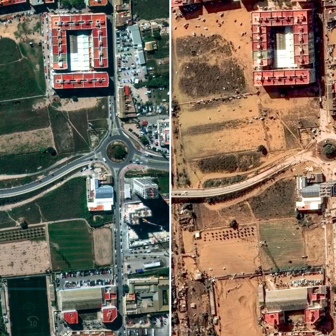 Las impactantes imágenes que muestran el antes y el después de la DANA en Valencia