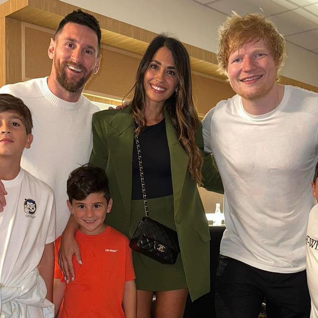 Messi muestra el momento fan de sus hijos en su encuentro con Ed Sheeran