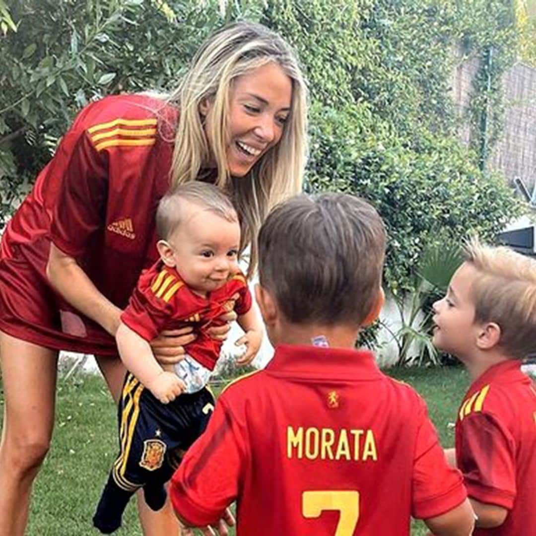 Así vibraron con la Selección española Alice Campello, sus hijos y el resto de familiares de los jugadores