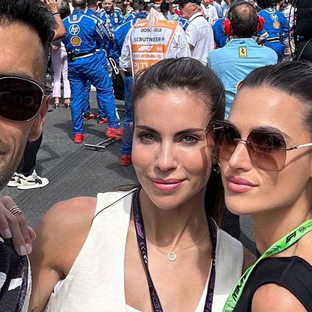 Sergio Busquets y Elena Galera se reencuentran en Miami con Melissa Jiménez y Fernando Alonso