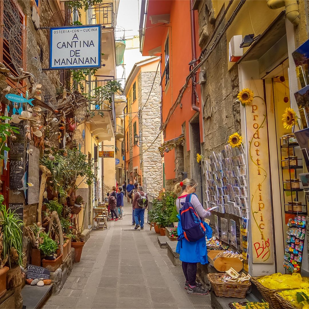 Calle del pueblo de Corniglia, en Cinque Terre