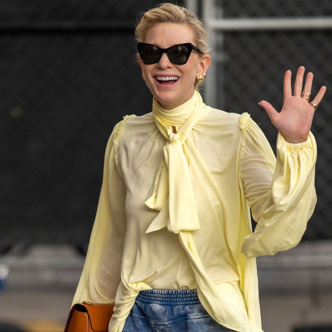 ¡Pura innovación! Cate Blanchett se supera con un vaquero 'oversize' y blusa-vestido