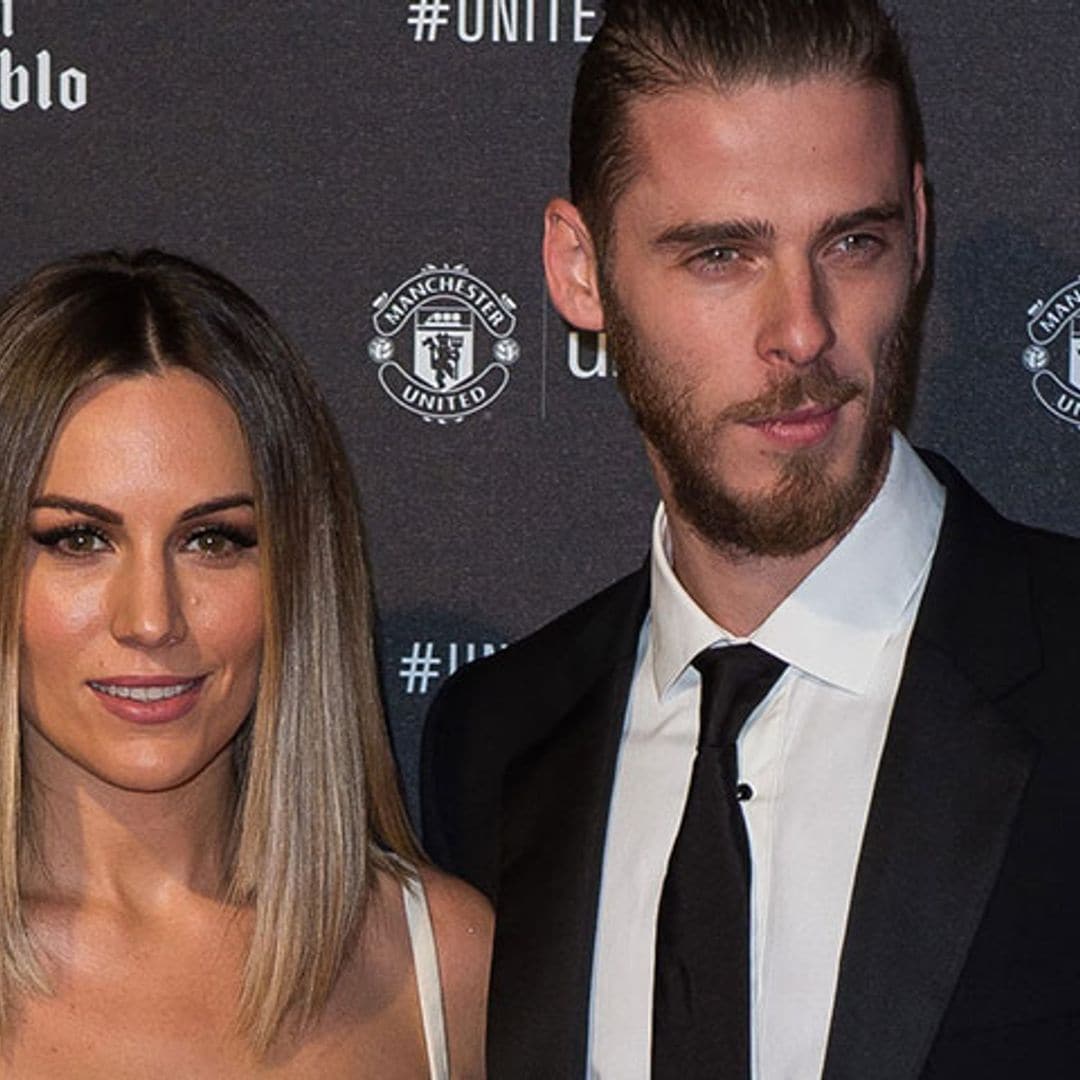 Edurne reaparece en la alfombra roja junto a de Gea con un look 'casi nupcial'