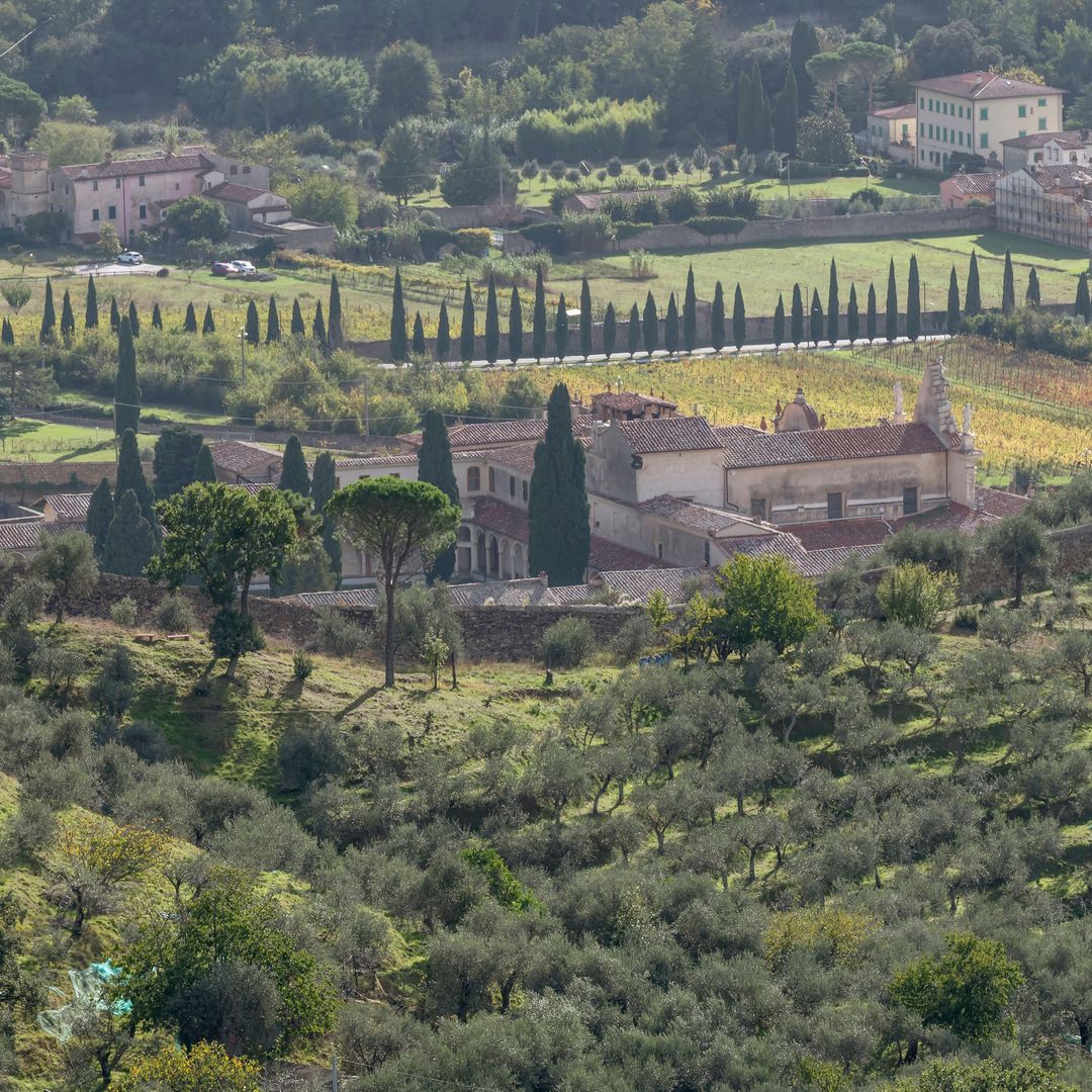 Vista panorámica de Certosa di Calci, Toscana, Italia