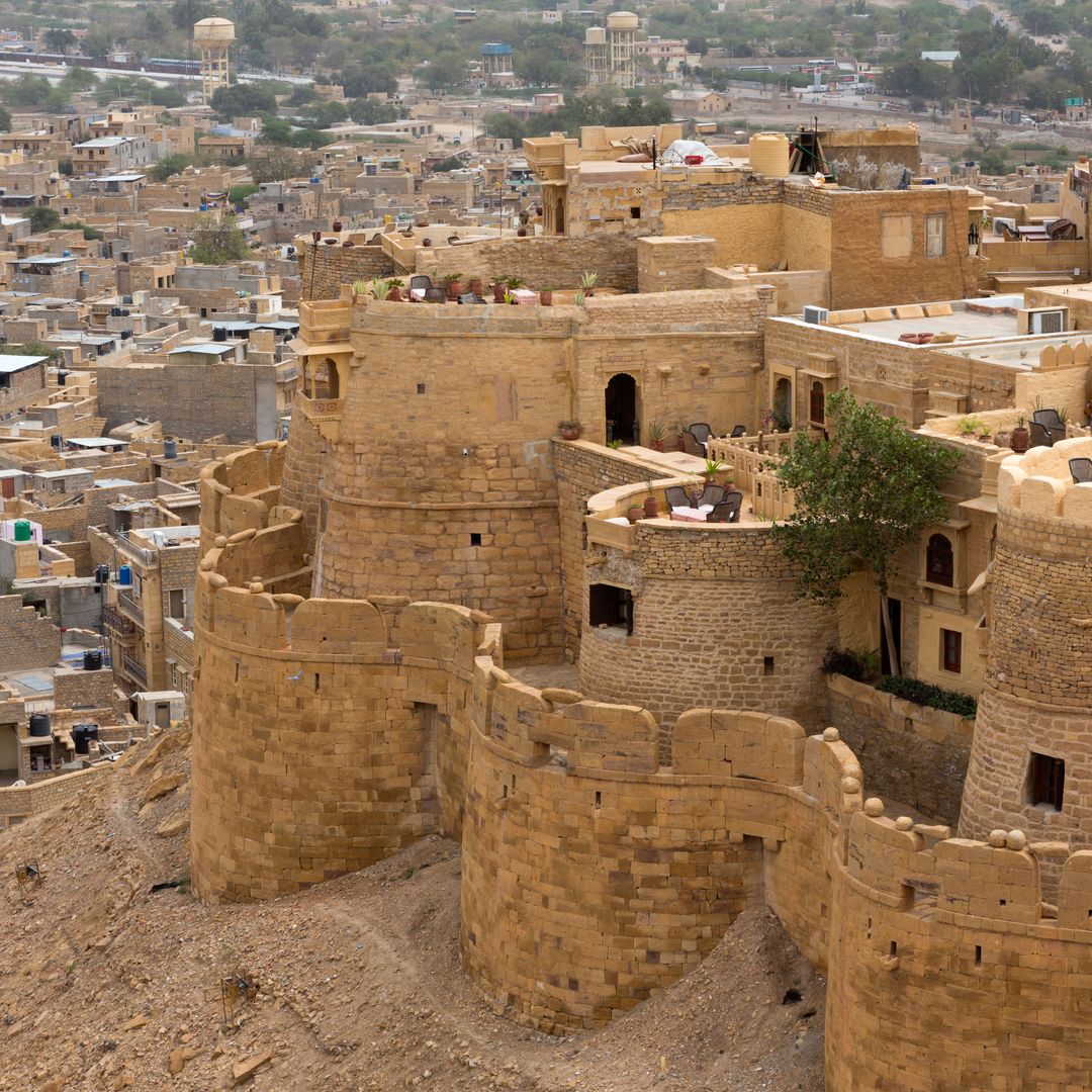 Vista de las murallas de la fortaleza de Jaisalmer, India