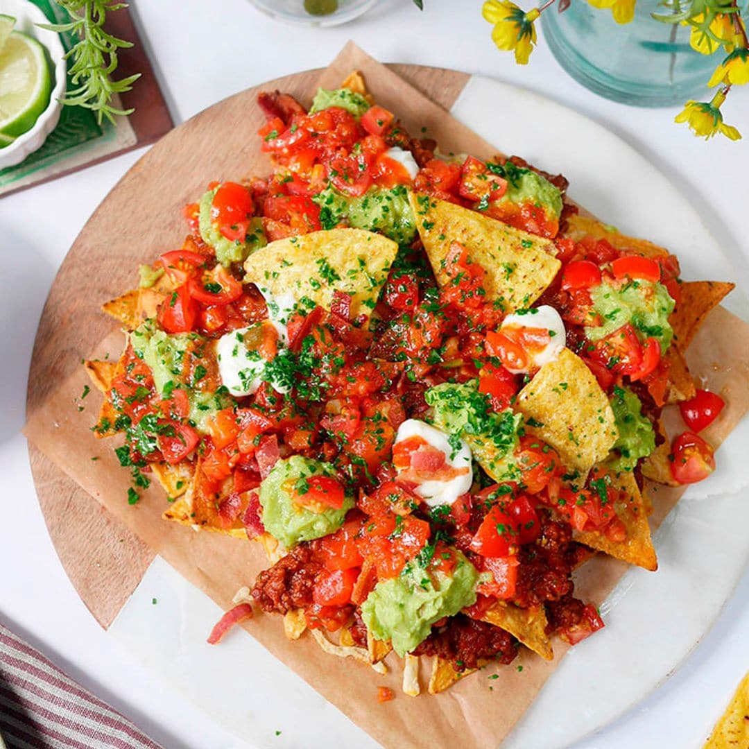 Nachos al estilo 'cheeseburger'