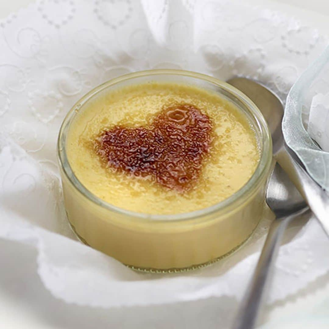 Crème brûlée para San Valentín