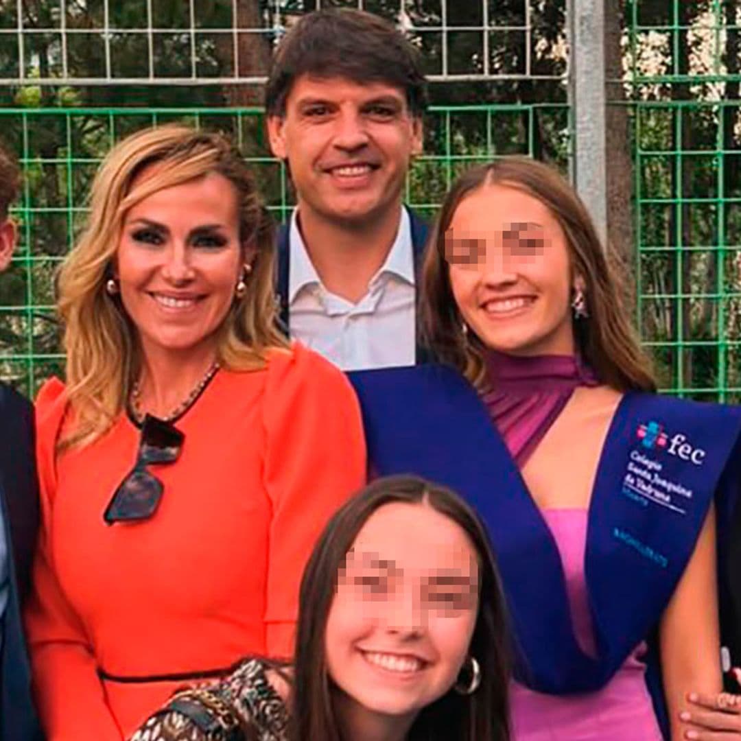 Fernando Morientes, feliz en la graduación de la tercera de sus cuatro hijos