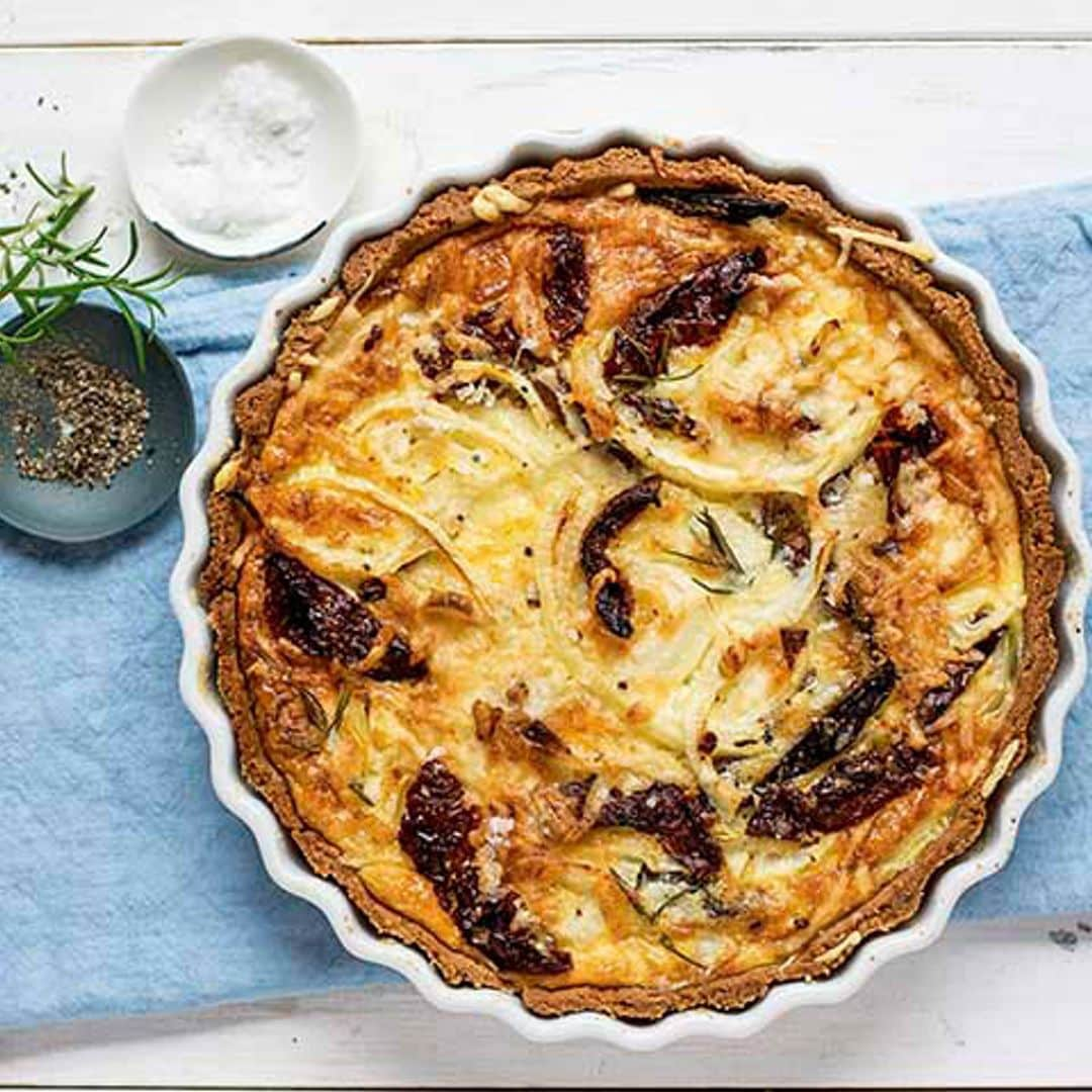 Quiche de cebolla y tomate