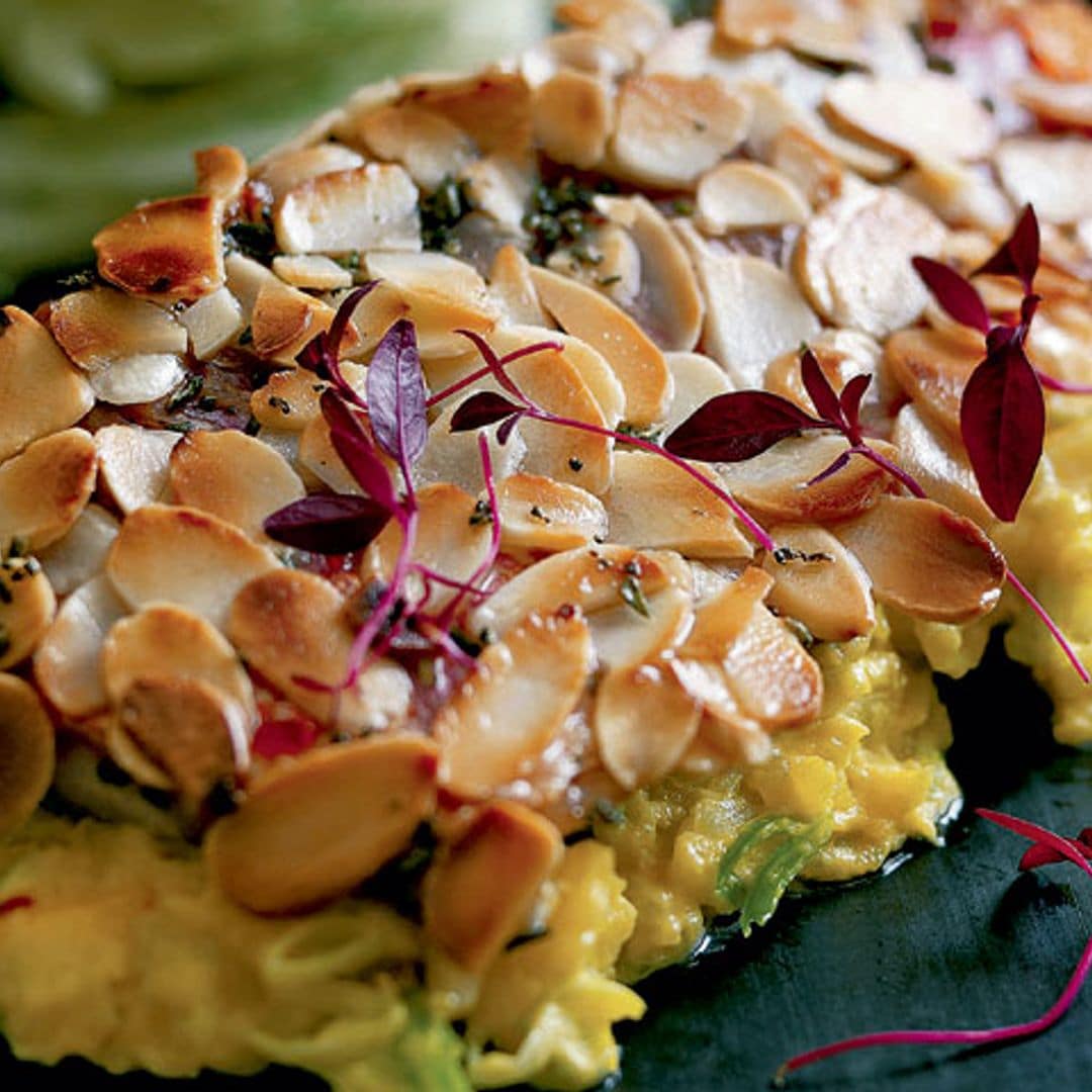 Salmonete en costra de almendras