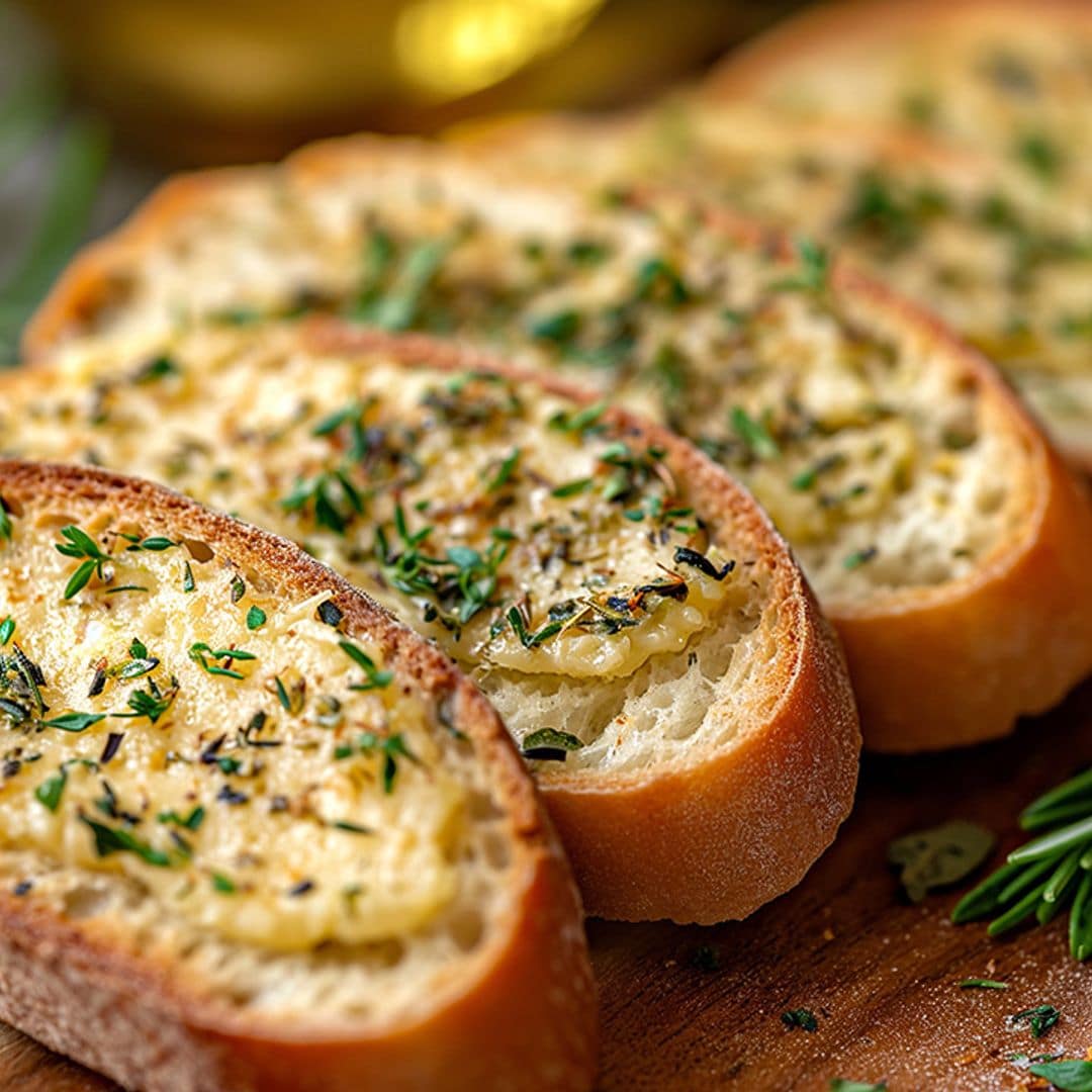 Pan con mantequilla de ajo y hierbas