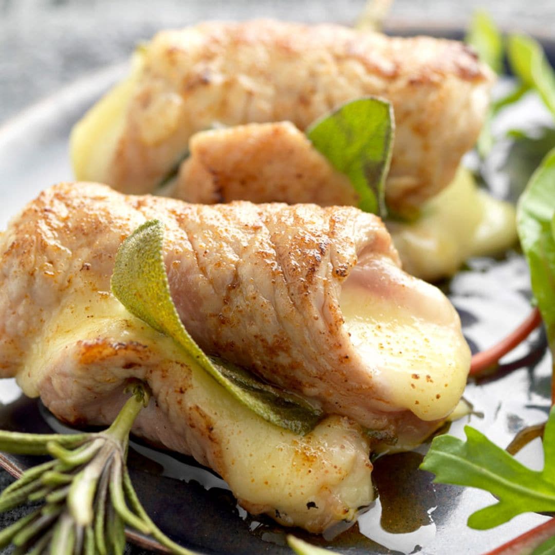 Rollos de ternera con queso camembert