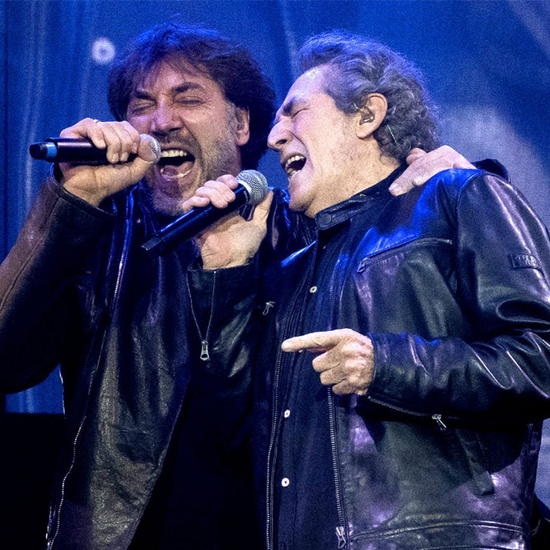 ¡Un cantante de Oscar! Javier Bardem se sube al escenario para darlo todo junto a Miguel Ríos