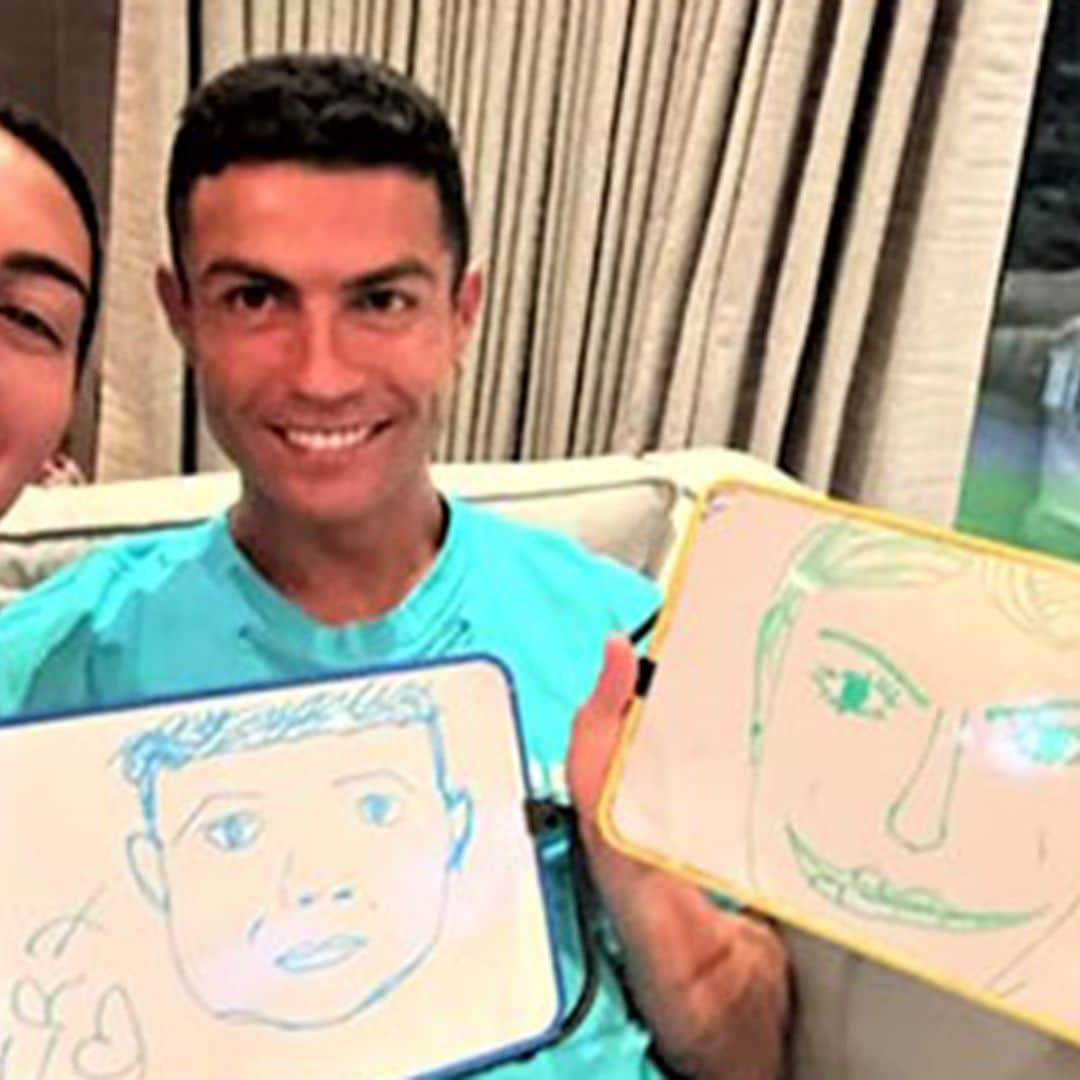 El original cruce de dibujos entre Georgina y Cristiano durante su reencuentro en Madrid