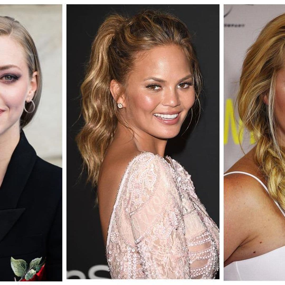 collage de amanda seyfried chrissy teigen y amy schumer