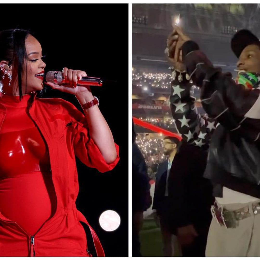 ¡Fan número 1! La reacción de A$AP Rocky mientras Rihanna arrasaba en el medio tiempo del Super Bowl