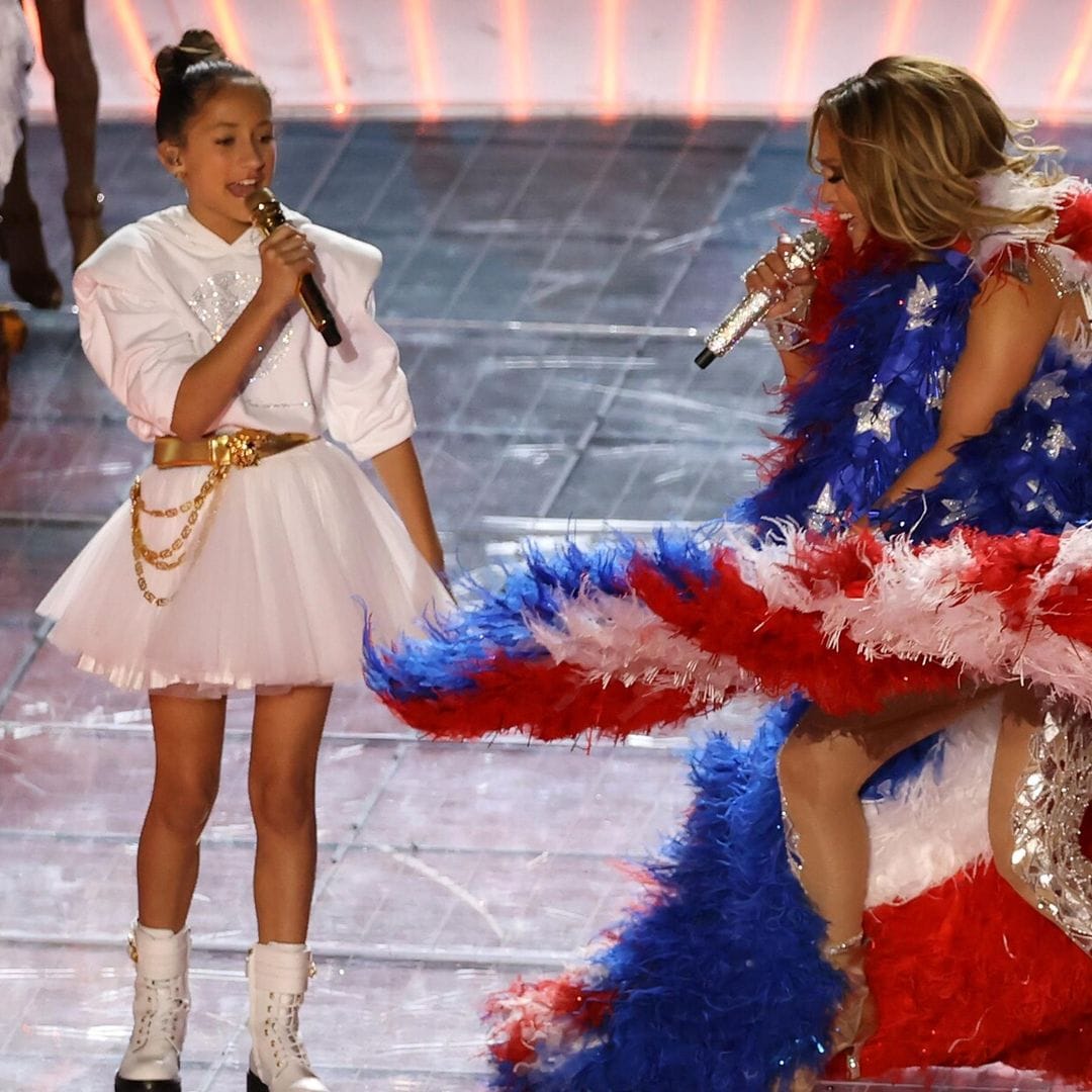 ¡Se robó el show! Emme, la hija de JLo y Marc Anthony, se lució en el medio tiempo del Super Bowl