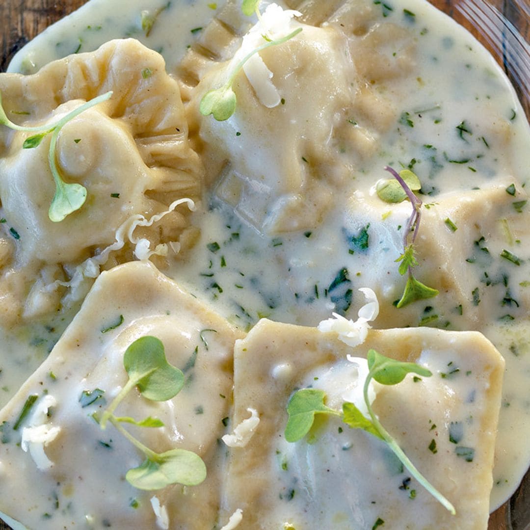 Raviolis de espinacas y ricotta