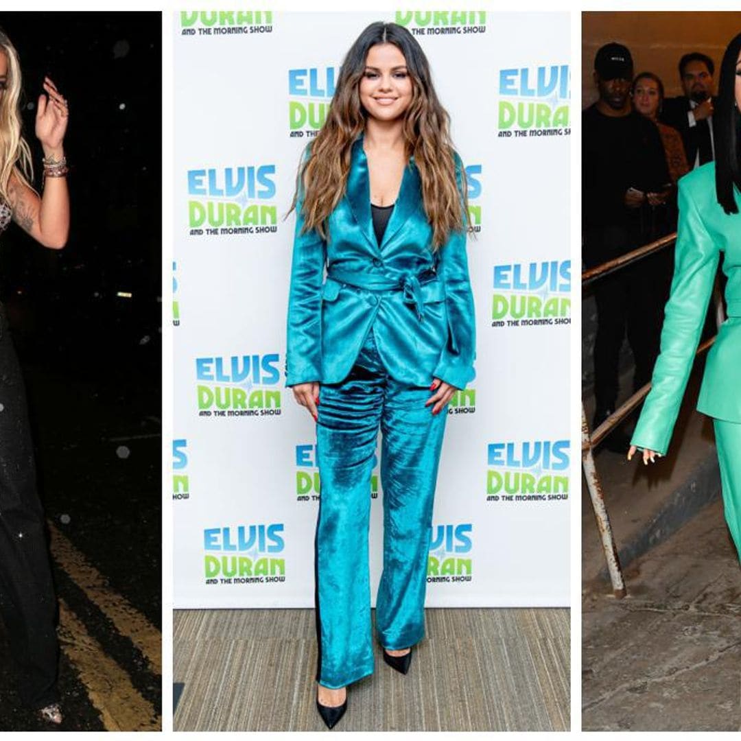 celebridades demuestran que los pantalones brillantes est n de moda