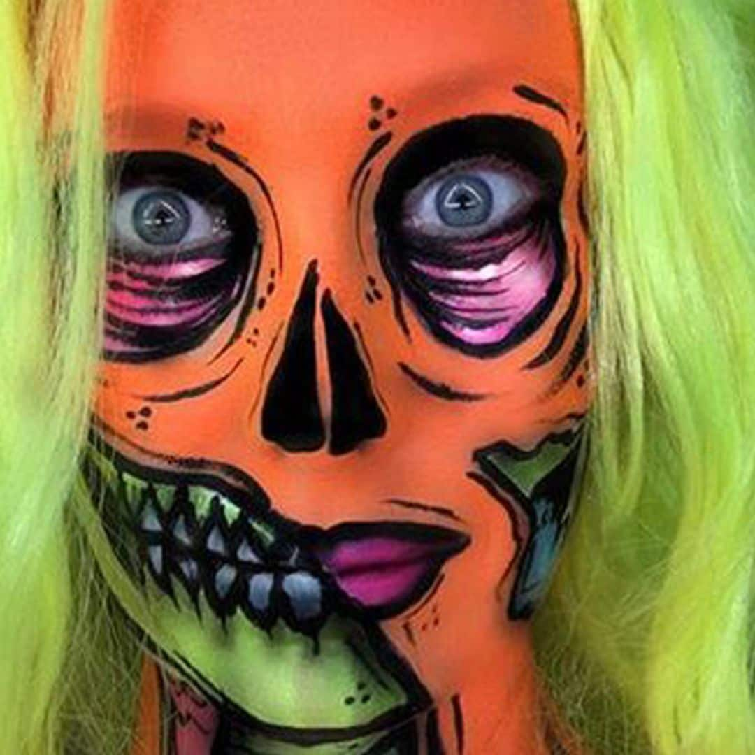 ¡Originalidad ante todo! Tres maquillajes con pinturas de neón para Halloween