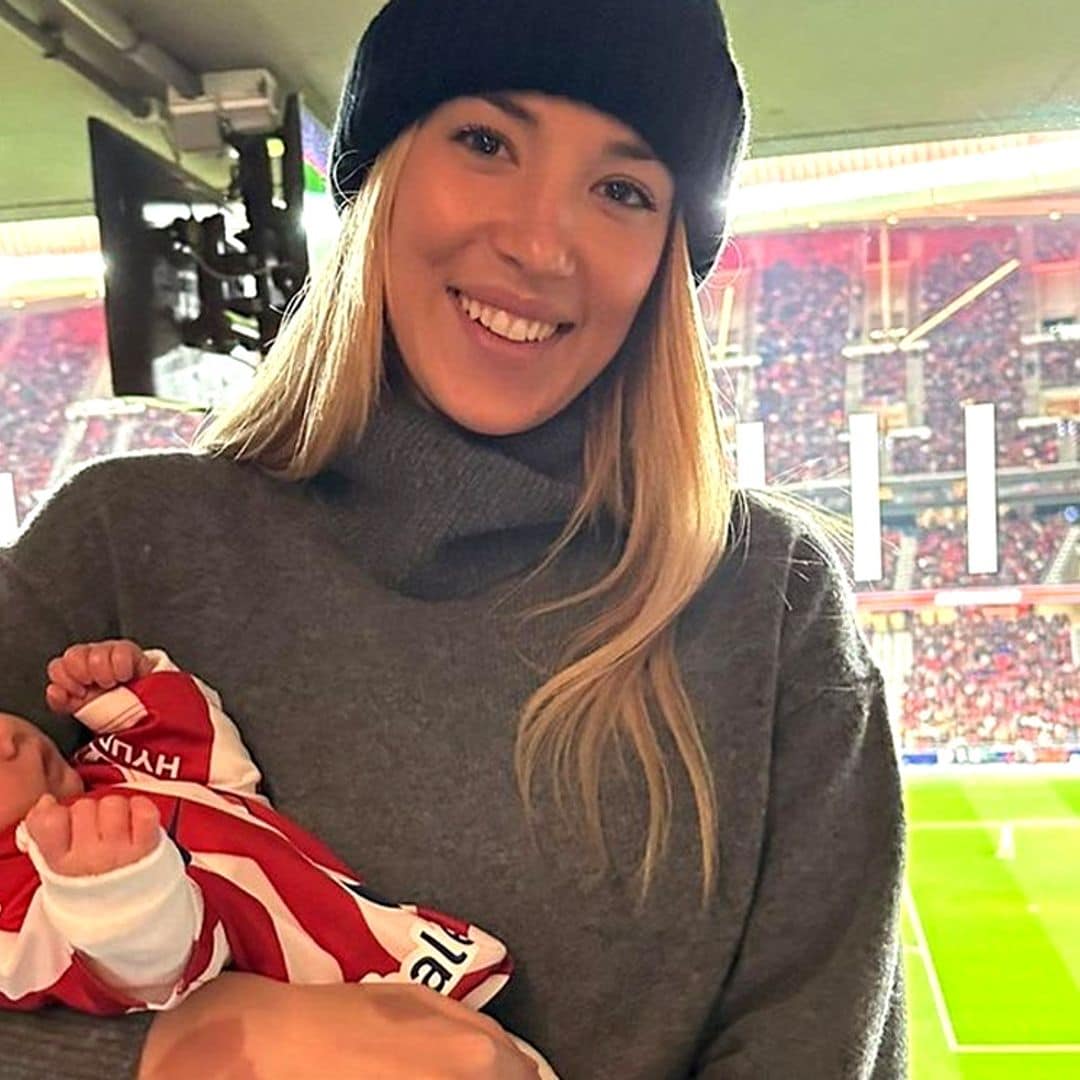 ¡Con solo 13 días de vida! La niña de Alice Campello y Álvaro Morata ya es fan del Atleti y visita el Metropolitano