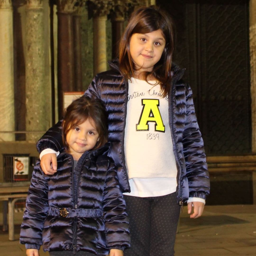 Daniela y Salma, las dos hijas de Joaquín Sánchez y Susana Saborido