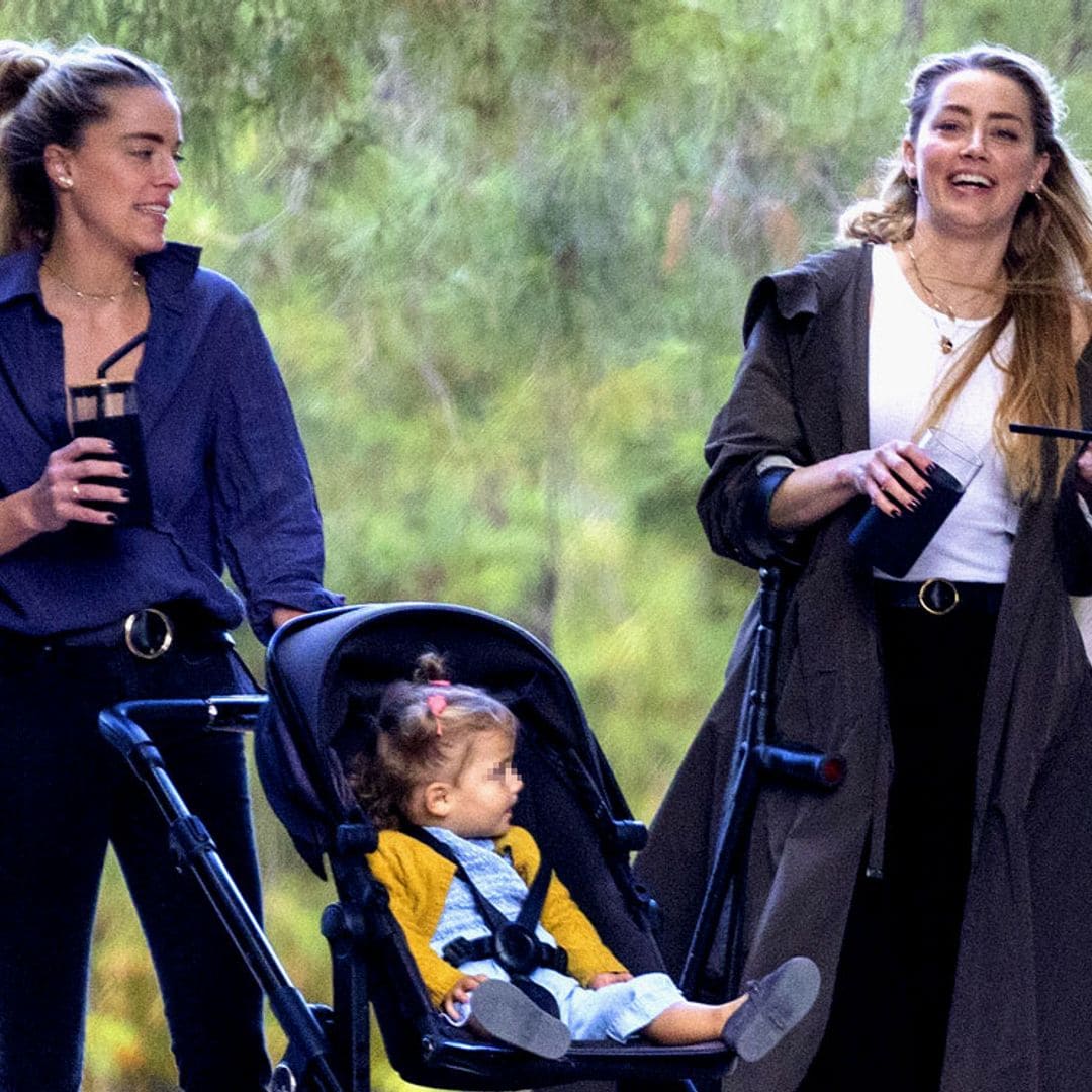 El plan más familiar de Amber Heard en Madrid, con su hija y su hermana mientras se recupera de una lesión