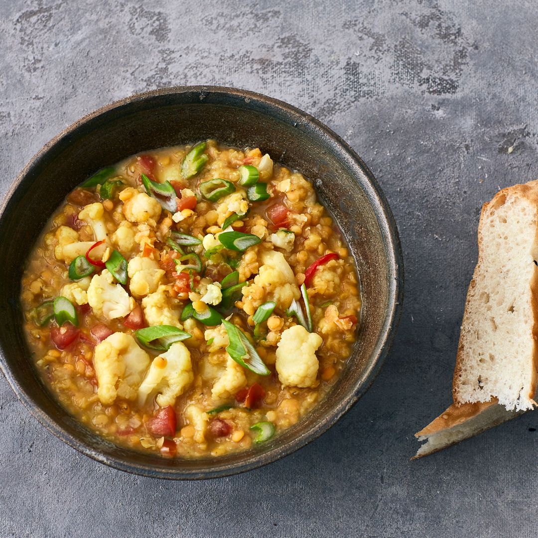 'Dahl' de lentejas con coliflor