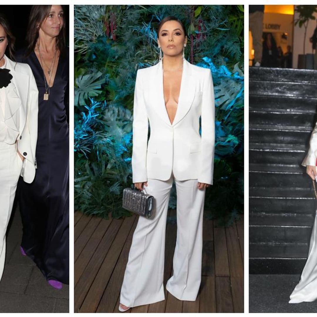 Eva Longoria, Victoria Beckham y otras estrellas que han impactado con ‘power suits’ blancos