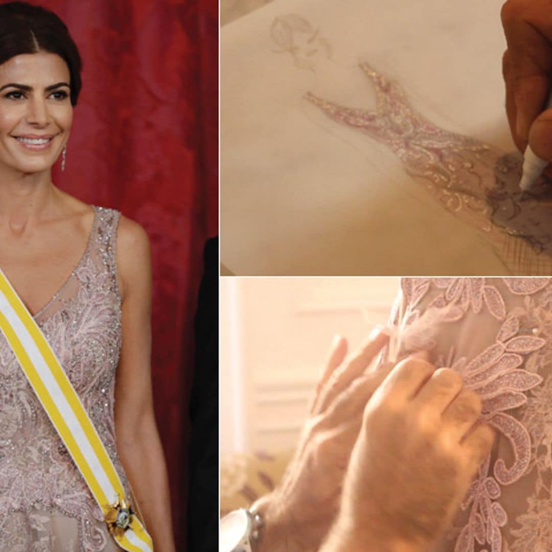 En vídeo: así se creó el vestido de gala de Juliana Awada… ¡con guiño español!