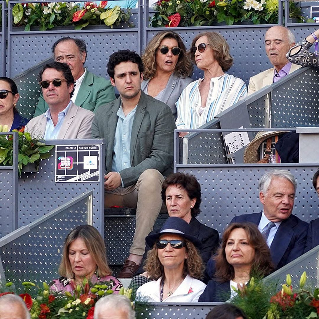 Felipe de Marichalar y su madre, la infanta Elena, ven ganar a Carlos Alcaraz la final del Mutua Madrid Open