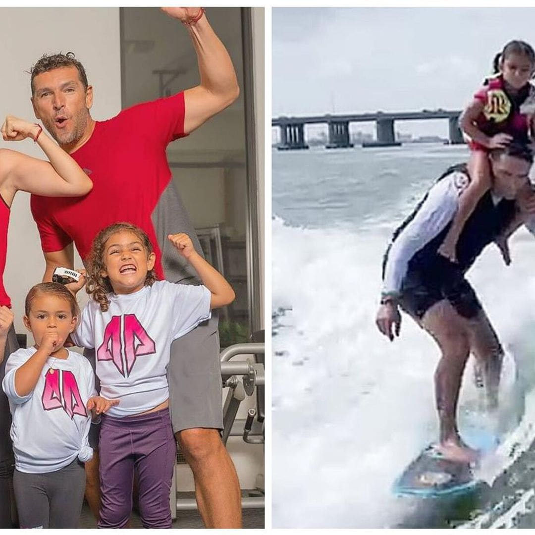 Las intrépidas hijas de Jacky Bracamontes practican ‘wakesurf’ con su papá, ¡tienes que verlo!