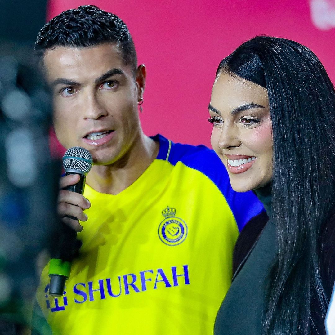 Soccerplayer Cristiano Ronaldo and Georgina Rodriguez presentation as new Al Nassr FC player on January 03, 2023 in Riyadh, Saudi Arabia.