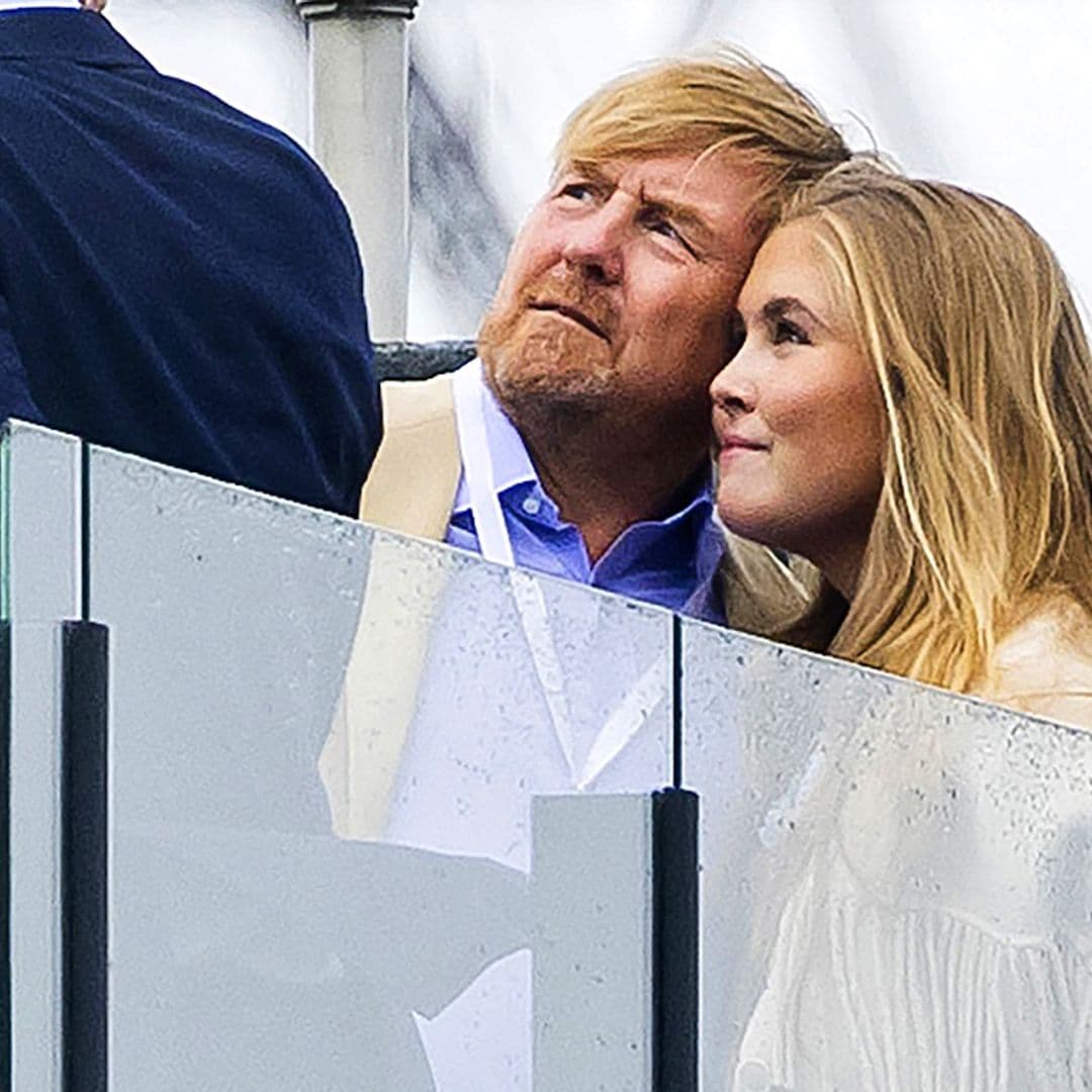 El rey Guillermo y la princesa Amalia, pura complicidad de padre e hija en el GP de Fórmula 1 de Holanda