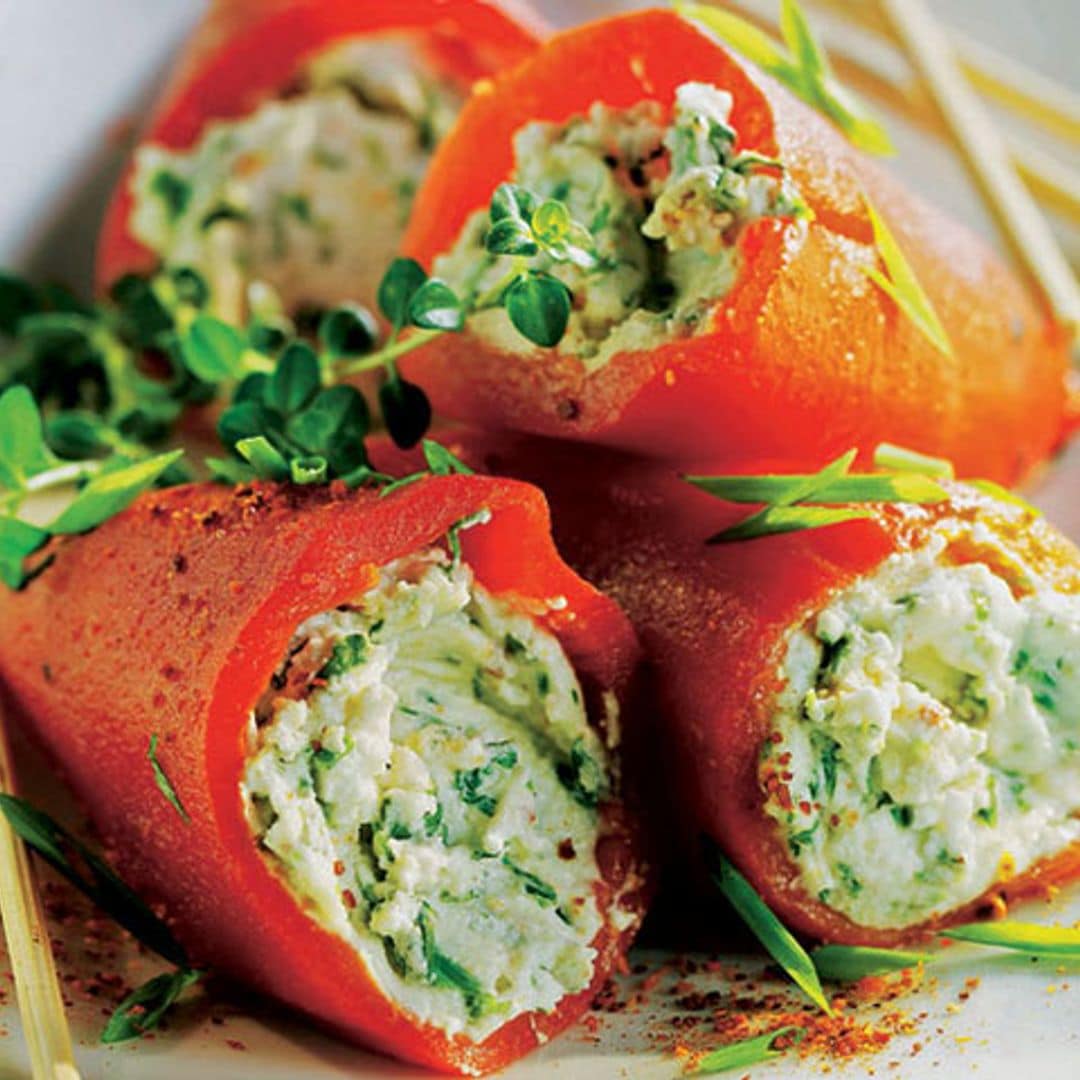 Pimientos del piquillo rellenos de queso gamonedo