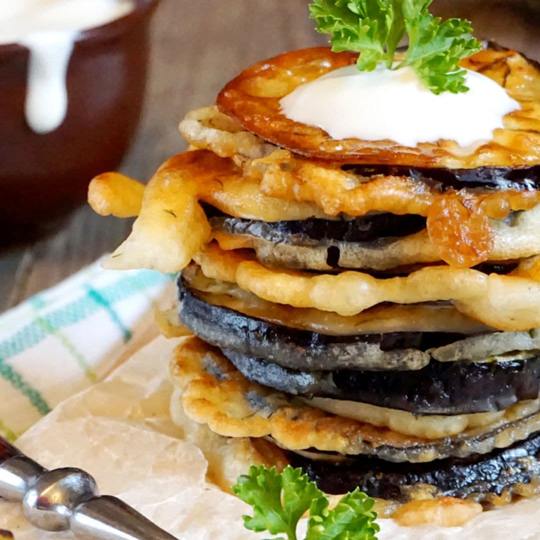 Berenjenas fritas con salsa ligera de yogur