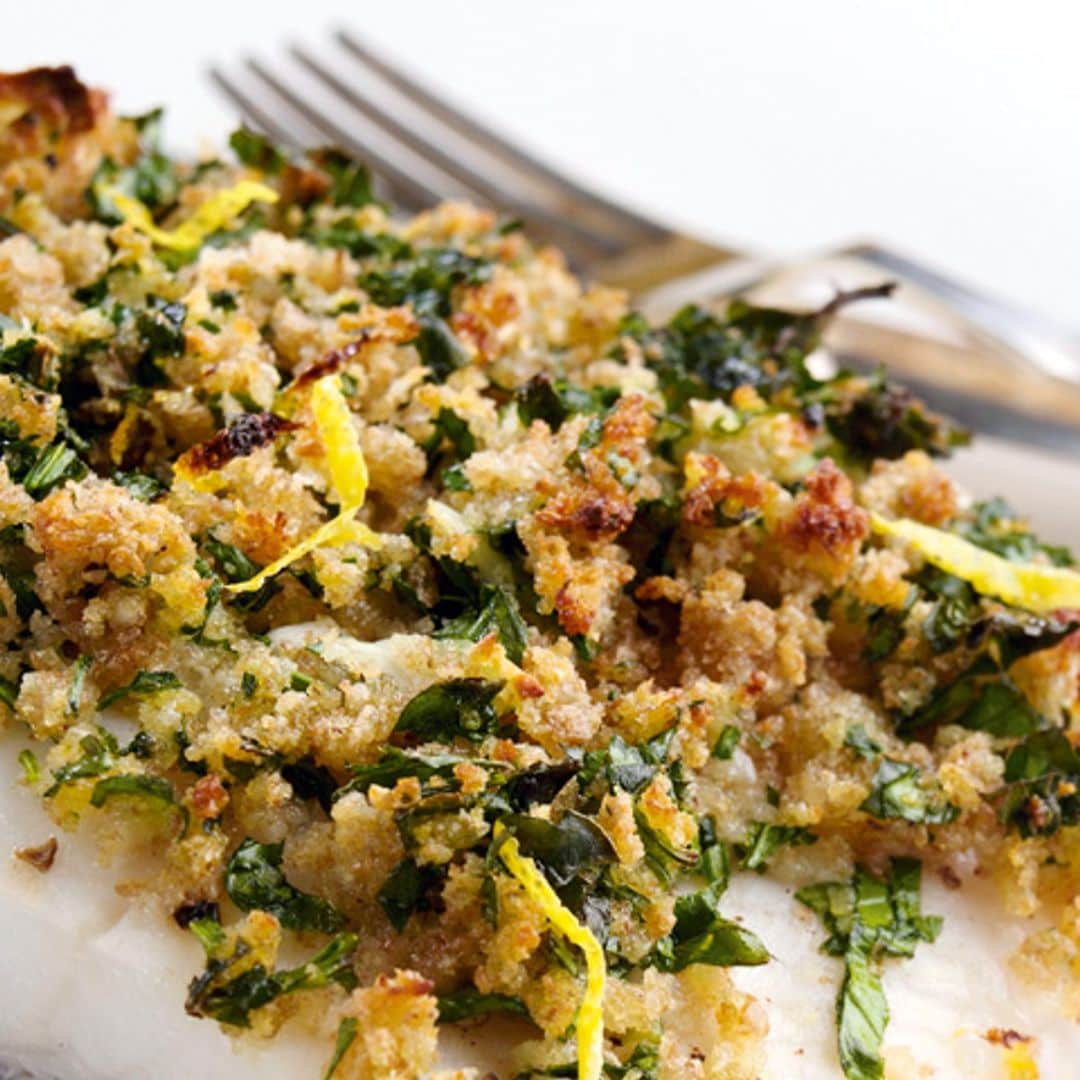 Bacalao fresco con costra de hierbas