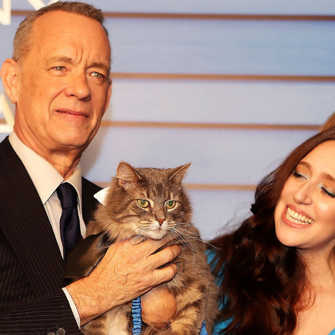 El posado más surrealista de Tom Hanks en la alfombra roja ¡con un gato!