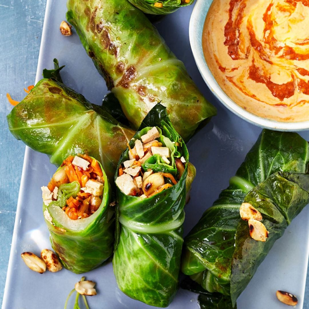 Rollitos 'veggie' rellenos de tofu y anacardos