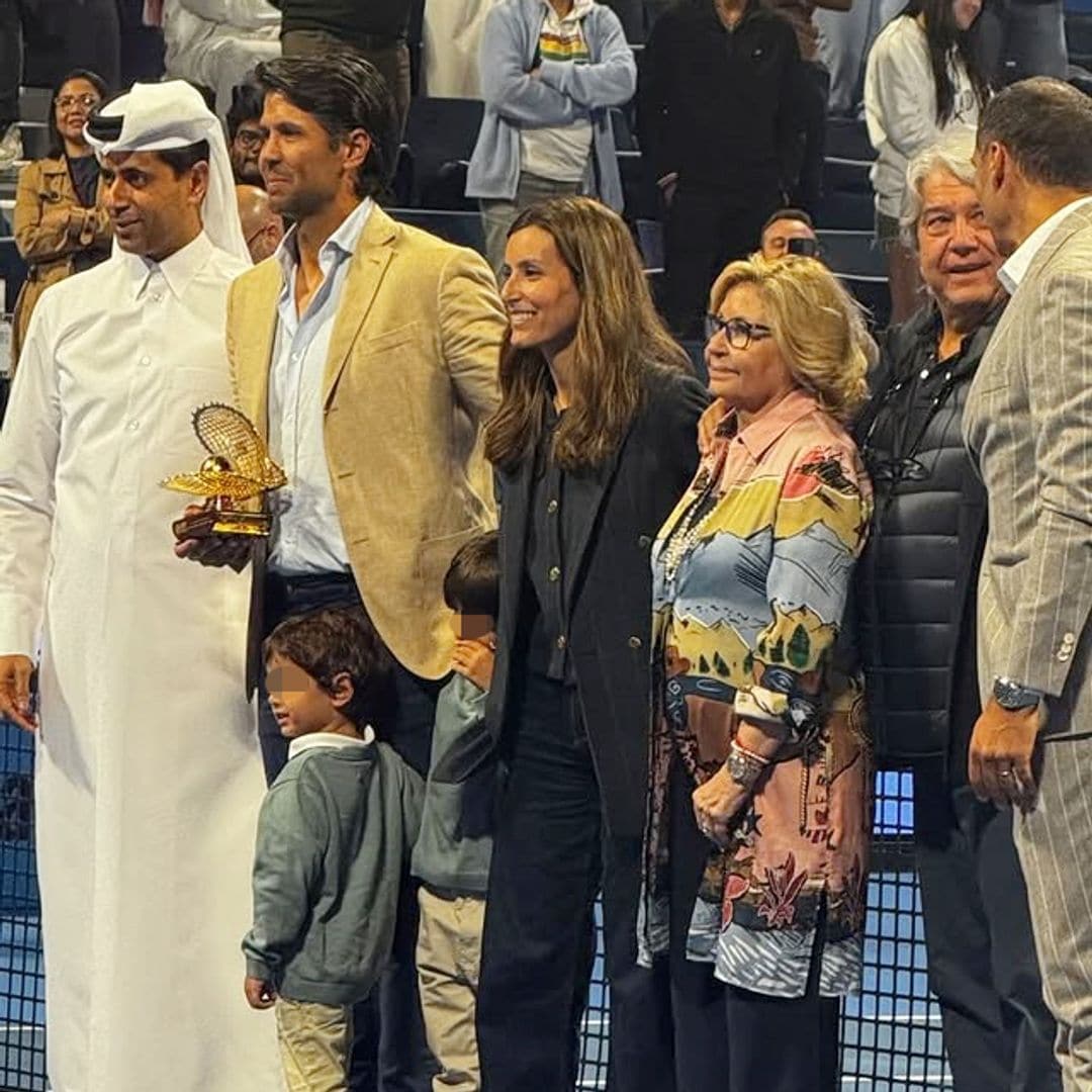 Fernando Verdasco con su familia tras retirarse del tenis