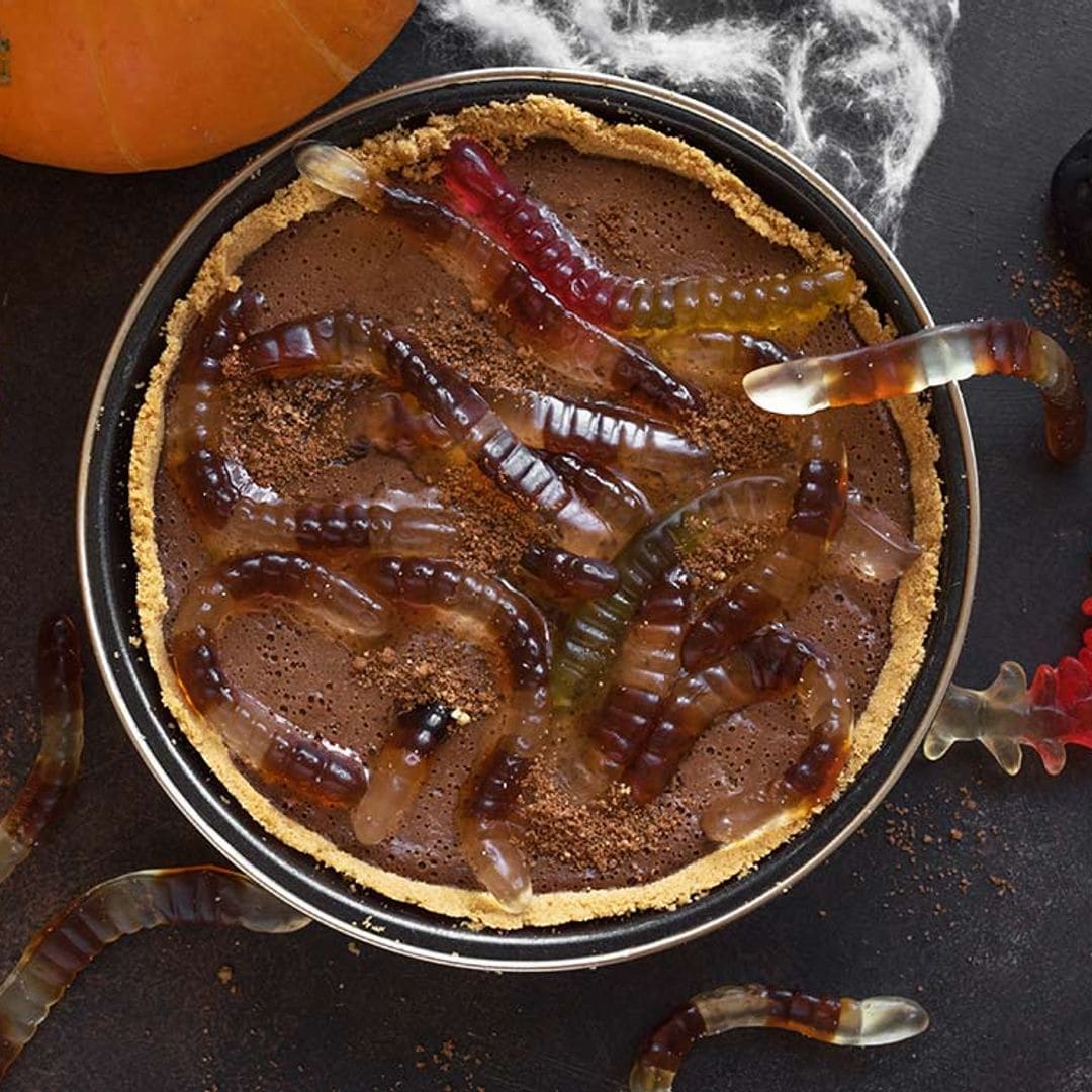 Tarta de queso y chocolate para Halloween