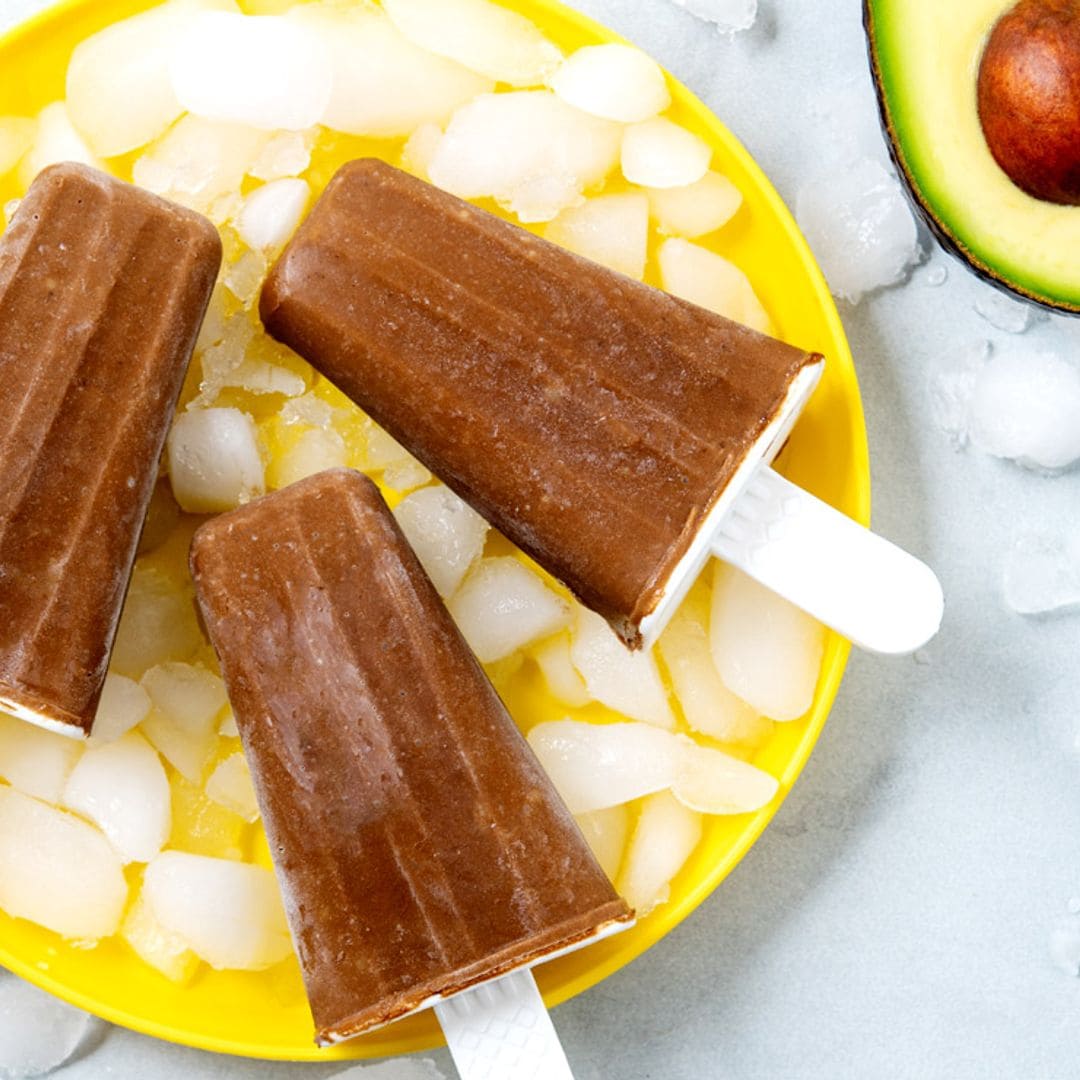 Helados de aguacate, chocolate y plátano