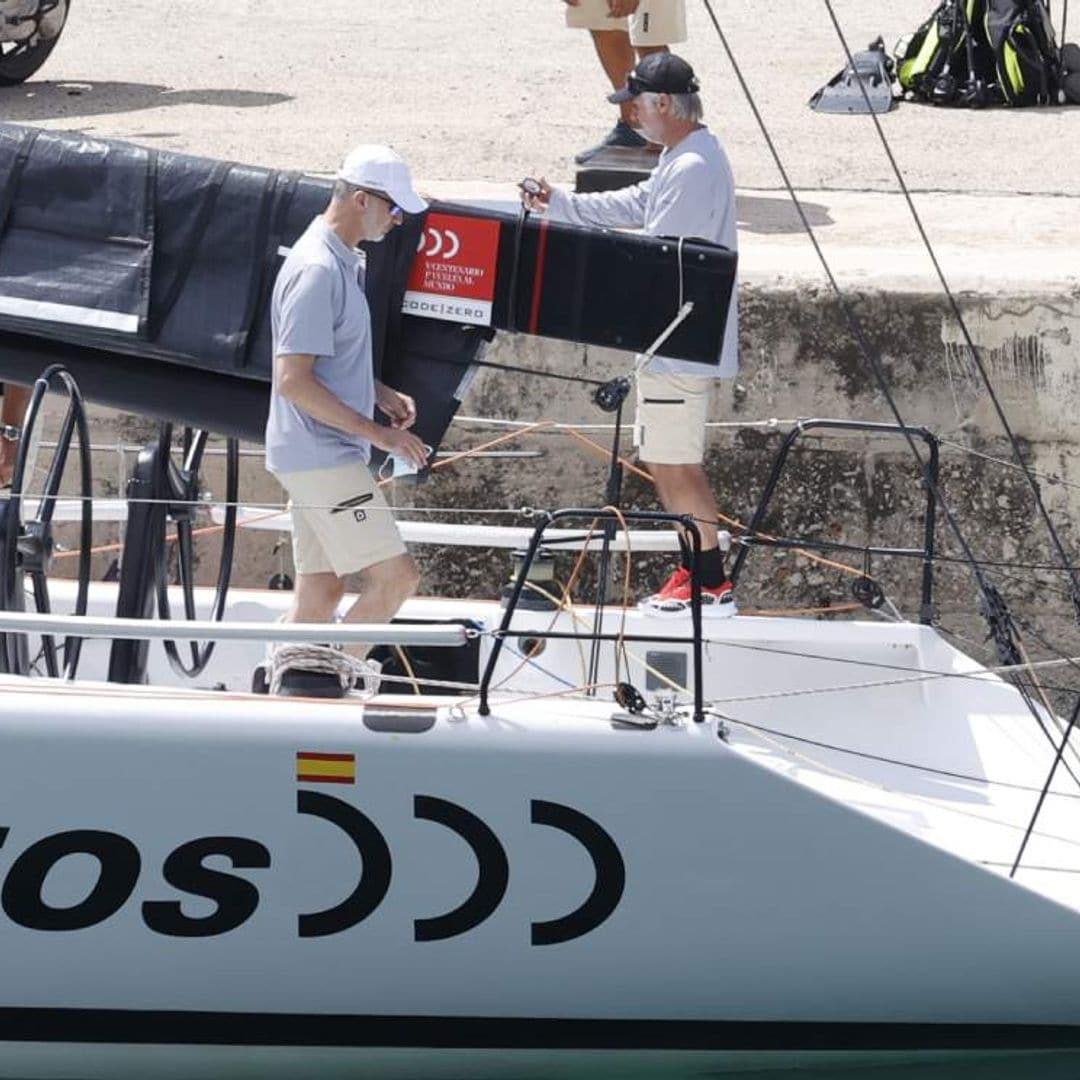 Don Felipe ya entrena en Palma con sus compañeros para disputar la Copa del Rey MAPFRE de vela