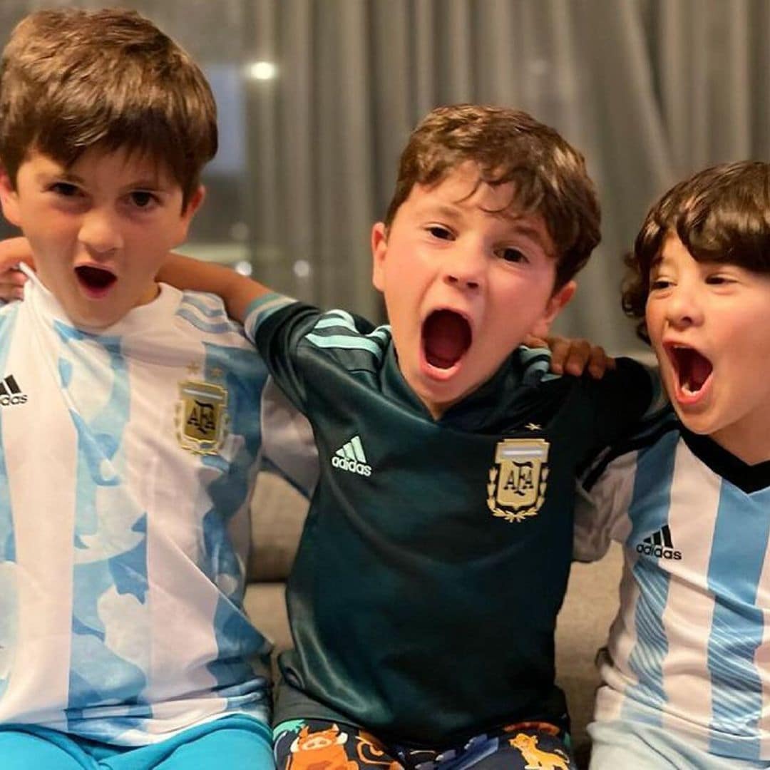 Así fue la emotiva celebración de Leo Messi con su esposa y sus hijos