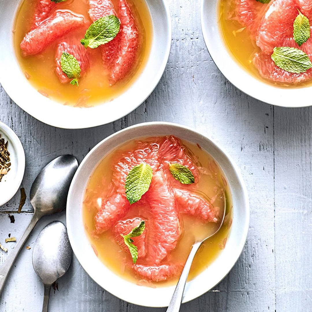 Sopa de cítricos con sirope de té Earl Grey