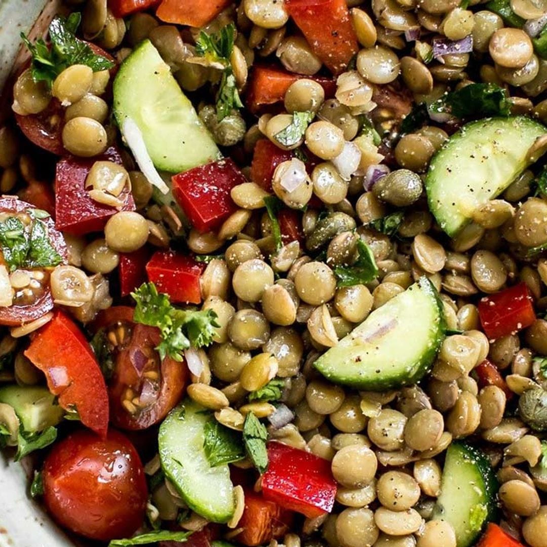 Ensalada de lentejas con vinagreta de mostaza