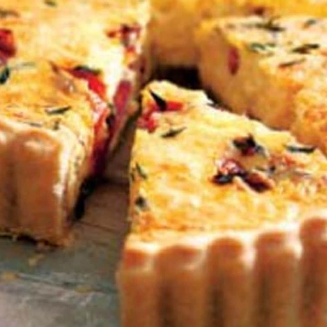 Quiche de beicon, queso de Mahón y tomates ‘cherry’