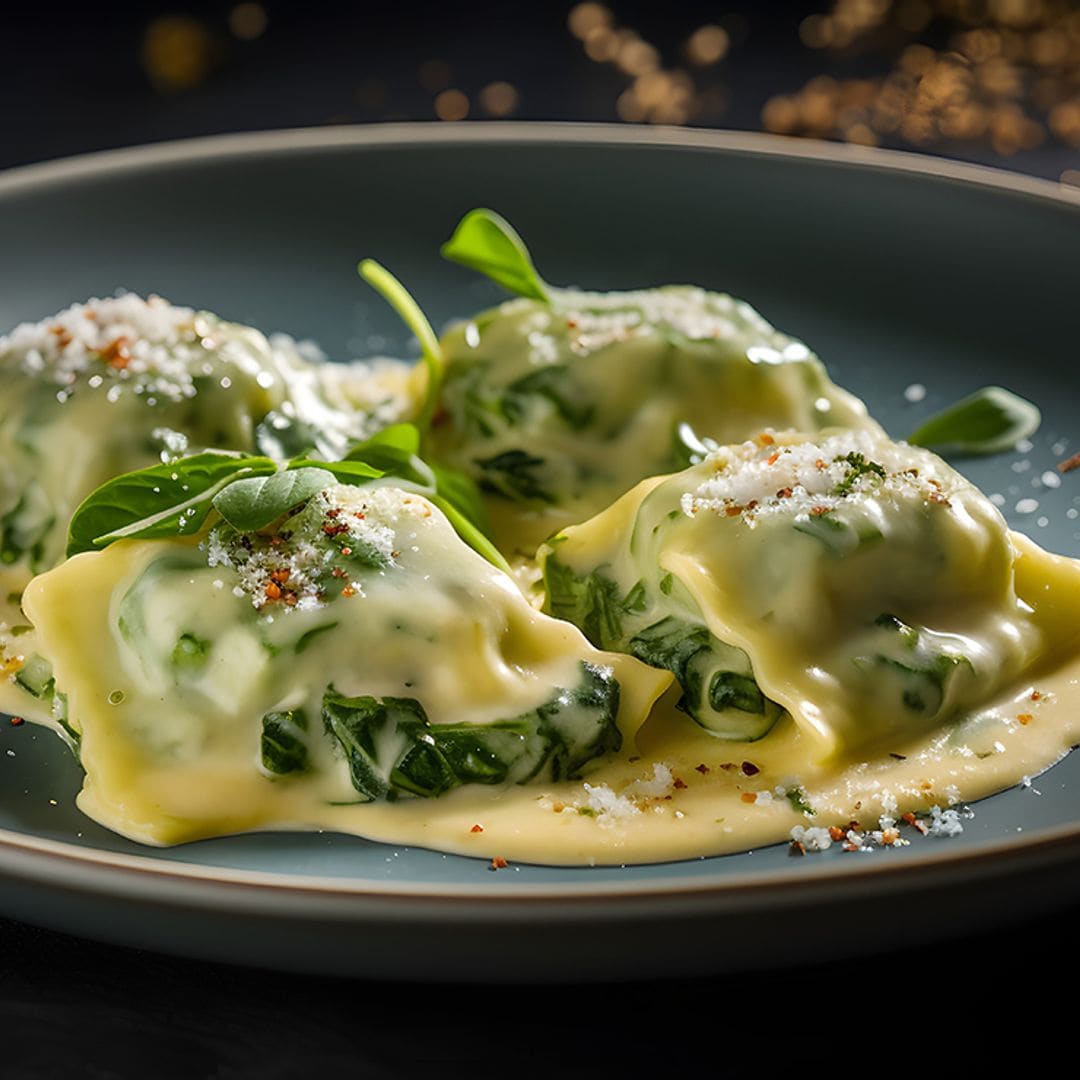 Raviolis de espinacas con 'beurre blanc'