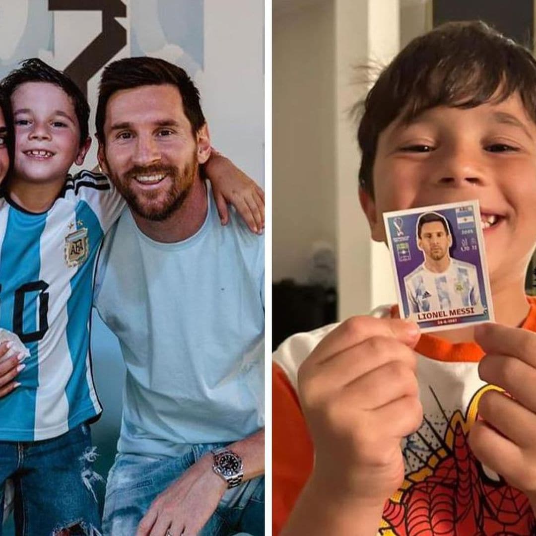 Hijo de Leo Messi, de los afortunados en encontrar la estampa de papá para el álbum del Mundial