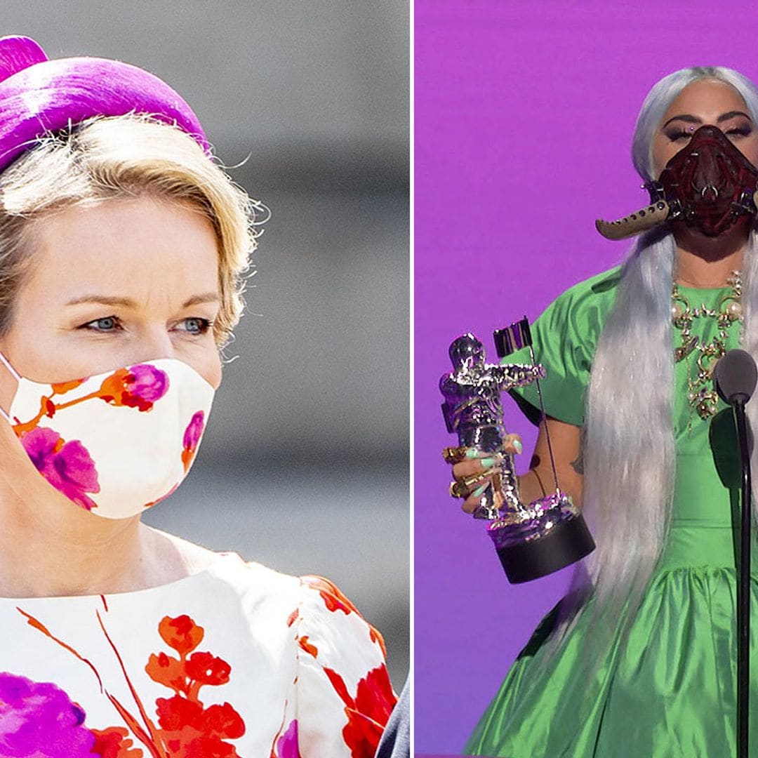 Matilde de Bélgica, Lady Gaga... 'celebs' y 'royals' arriesgan con sus modelos de mascarillas